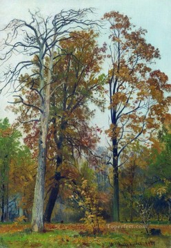 Otoño de 1894 paisaje clásico Ivan Ivanovich árboles. Pinturas al óleo